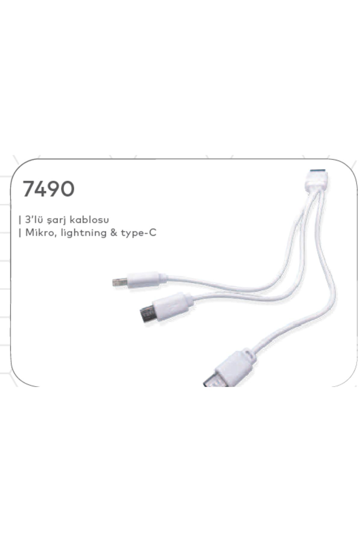Promosyon 3`lü Şarj Kablosu (Teklif Alınız) - 7490 Promosyon 3`lü Şarj Kablosu (Teklif Alınız) - 7490